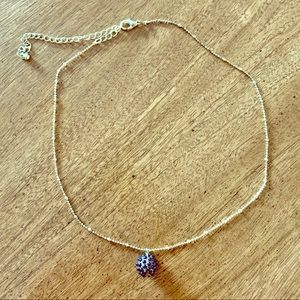 Gold Plated Necklace with Black Detail